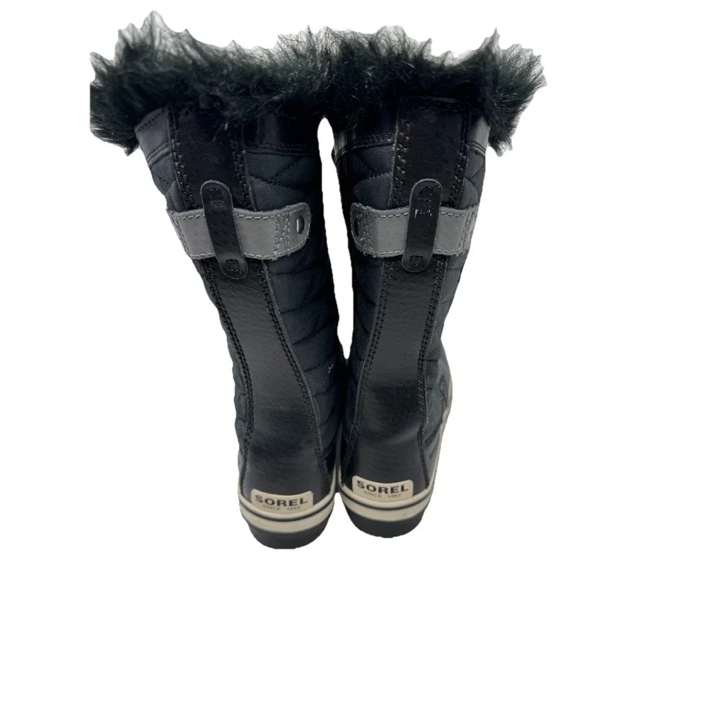 🔥SOREL Tofino🖤 fleece Lined‎ Quilted Fur Trim Winter Waterproof Snow Boots 6